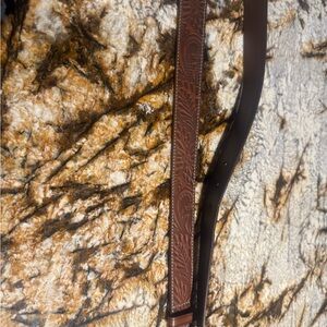 Brown Embossed Leather Belt